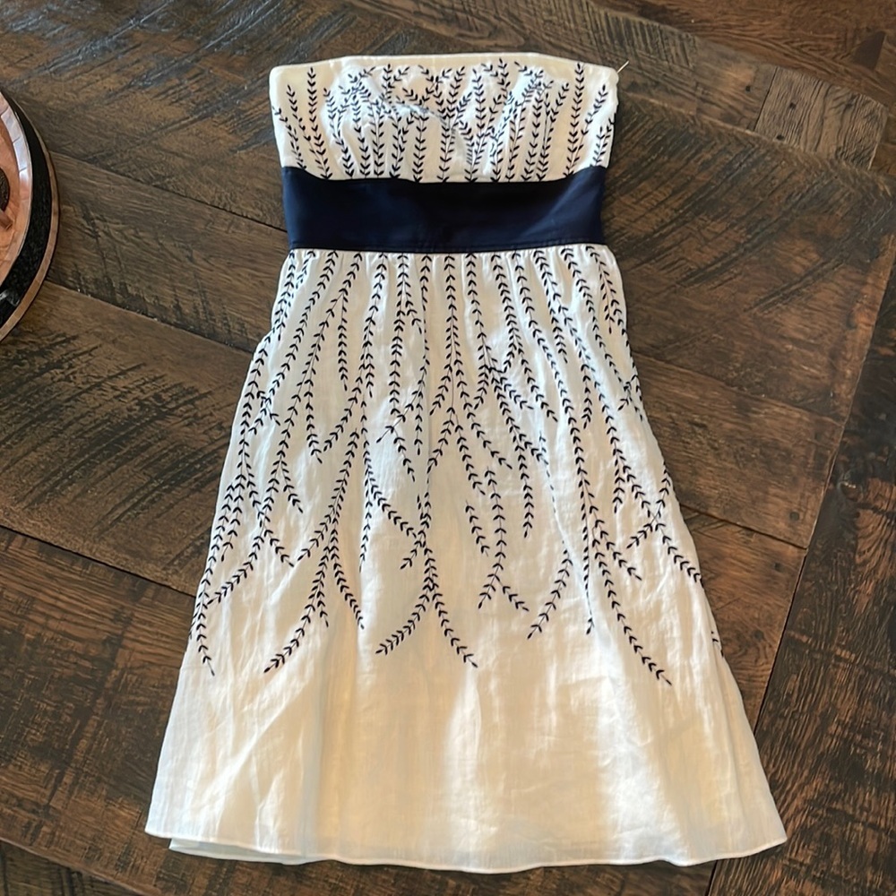 Ann Taylor White Embroidered Dress Size 2